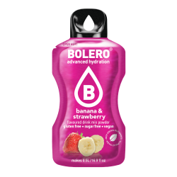 Banan &amp; Jordbr Pulversaft - 12 stk. ske