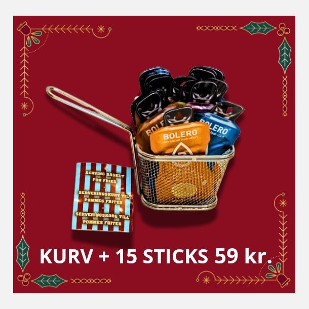 Pommes Frites Kurv + 15 Bolerosticks