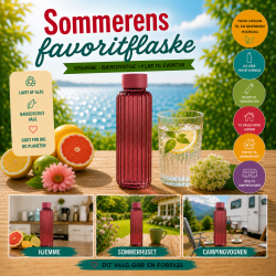 Glasflaske - R�d - 0,5 Liter
